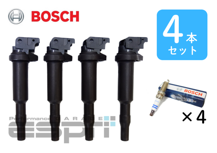 BMW MINI スパークプラグ＋イグニッションコイル 4本セット ZQR8SI302 R56系 One Cooper